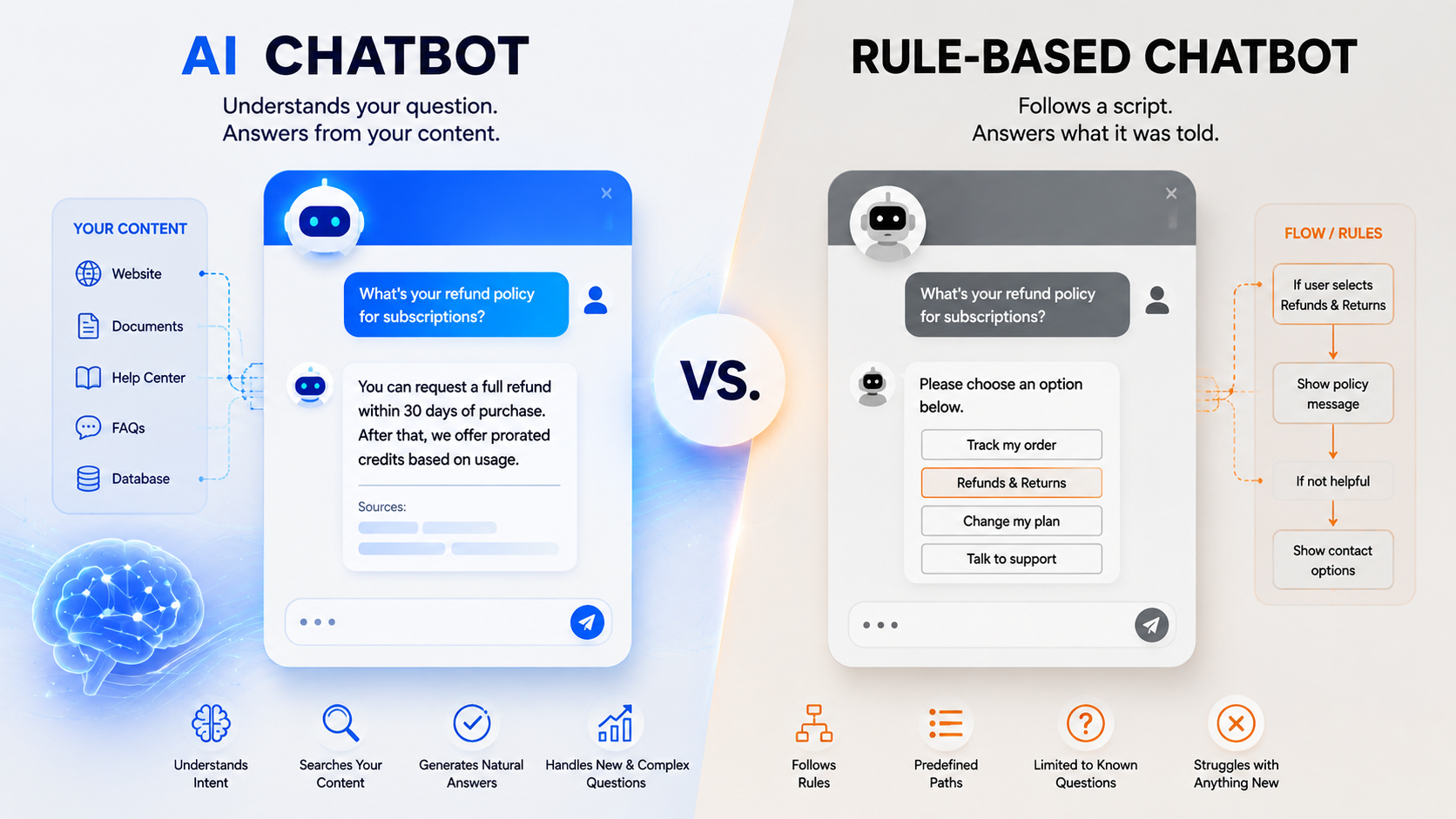 AI Chatbot vs. Rule-Based Chatbot: What's the Difference?