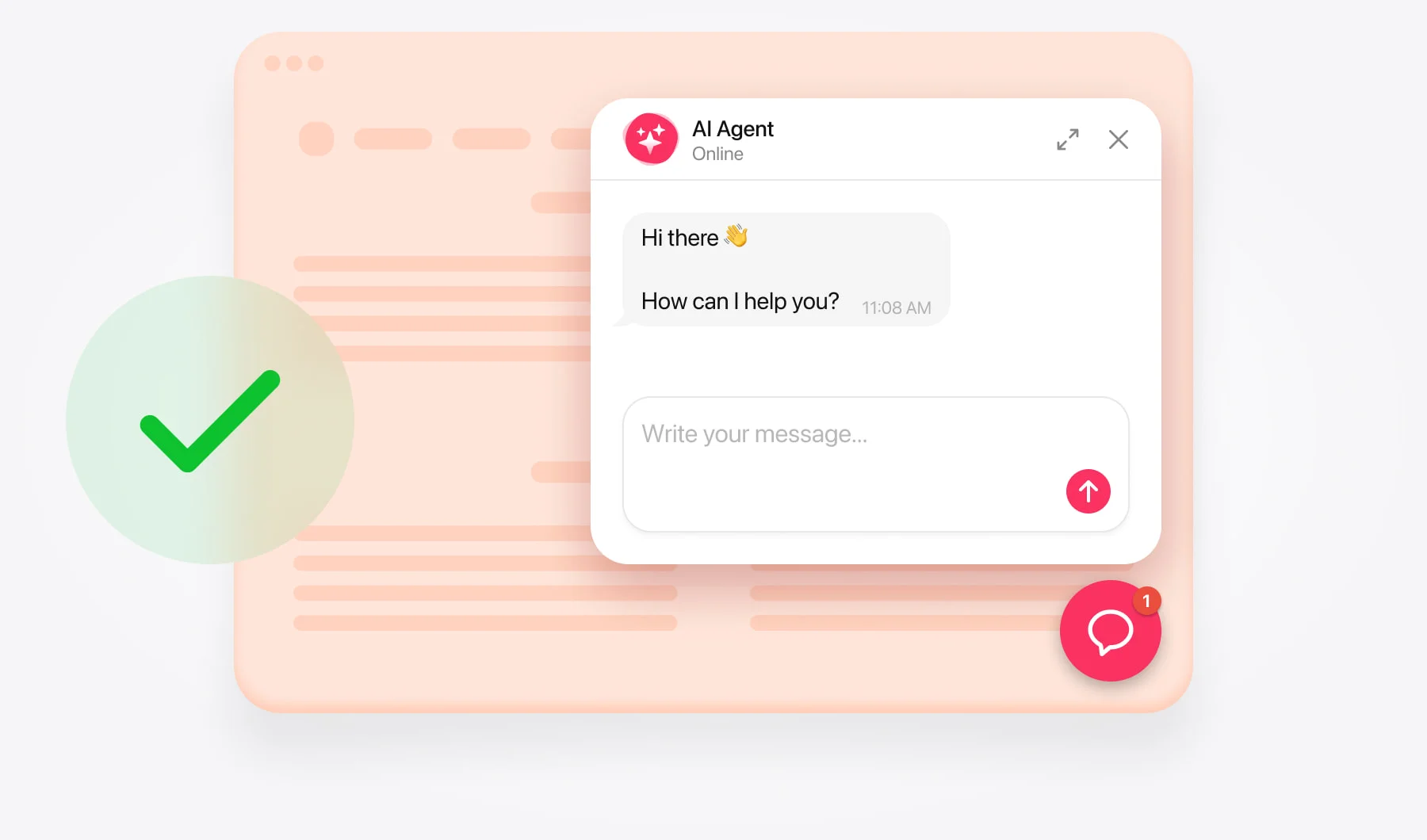The EmbedMyBot widget live on a website